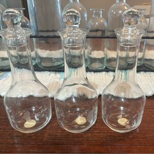 Princess House Oil & Vinegar glass Cruets set of 3 cruet Heritage